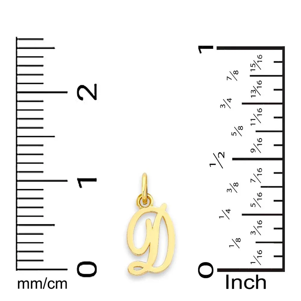 Solid 10k Gold Initial Charm for Bracelet - Personalized Cute Letter Jewelry